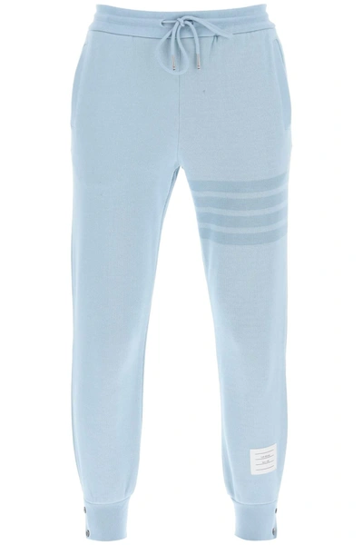 Thom Browne 4-bar Joggers In Cotton Knit In Blue