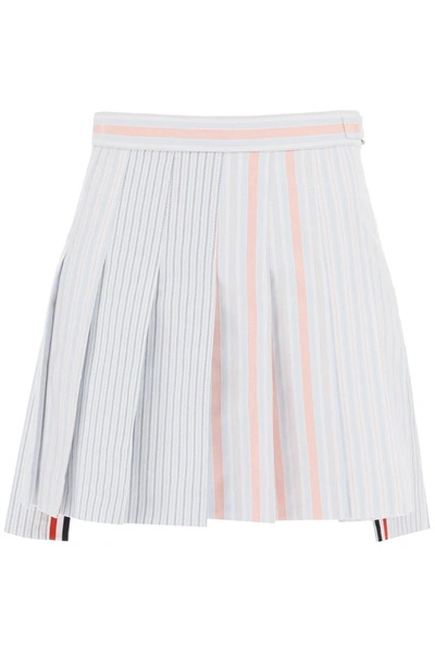 THOM BROWNE THOM BROWNE FUNMIX STRIPED OXFORD MINI SKIRT