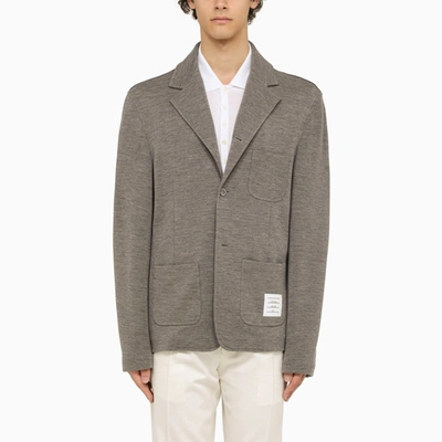 THOM BROWNE THOM BROWNE GREY VIRGIN WOOL SINGLE BREASTED JACKET