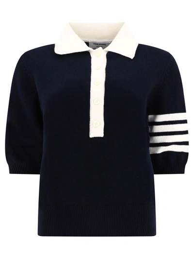 Thom Browne Hector 4-bar Polo In Blue