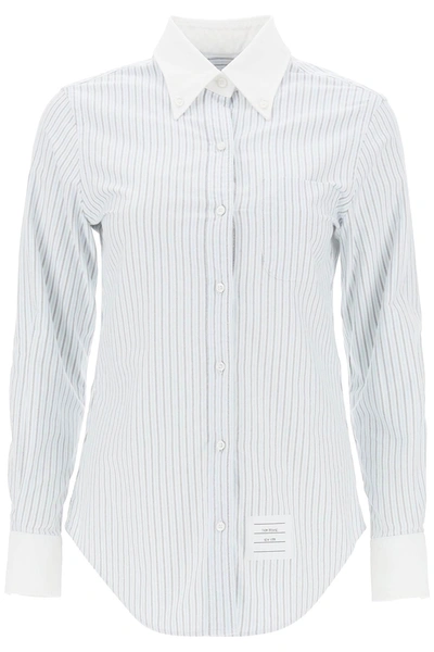 Thom Browne Striped Oxford Shirt In Mixed Colours