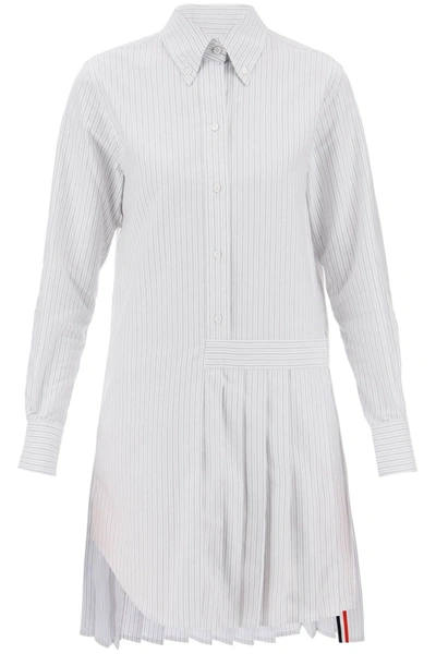 THOM BROWNE THOM BROWNE STRIPED OXFORD SHIRT DRESS