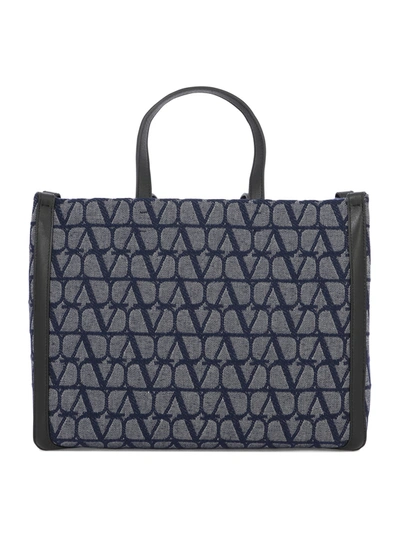 Valentino Garavani Toile Iconographe Tote Bag In Blue