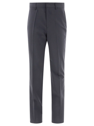 Valentino Wool Tailored Trousers In Grey