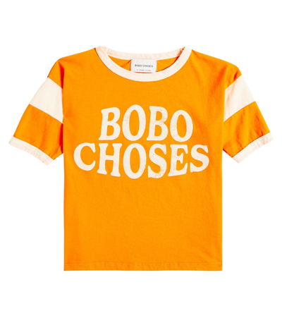 Bobo Choses Kids' Logo Cotton Jersey T-shirt In Orange