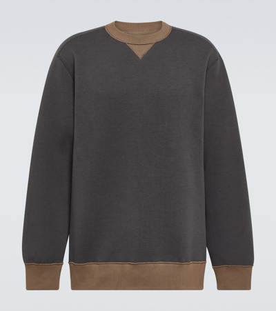 Sacai Sponge Cotton-blend Sweatshirt In 326 C/gray