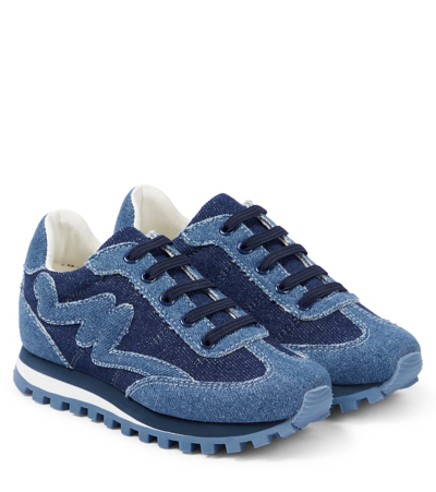 Marc Jacobs Kids' The Jogger Denim Trainers In Blue