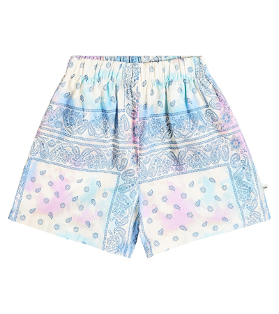 The New Society Kids' Downtown Printed Cotton Shorts In Multicoloured