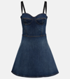 Dolce & Gabbana Elasticated Back Denim Corset Dress In Blue