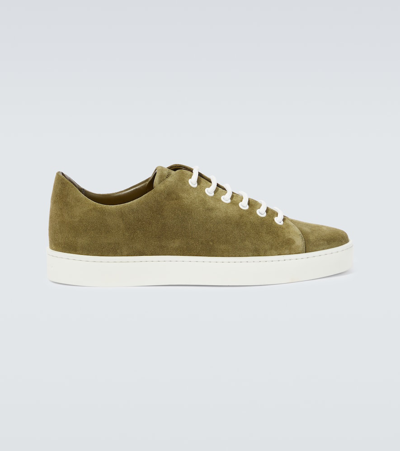 Manolo Blahnik Semanado Suede Sneakers In Beige