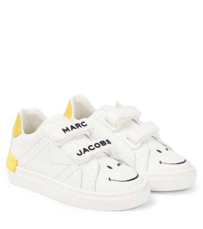 Marc Jacobs Kids' Printed Leather Sneakers In Multicoloured