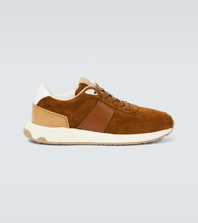 Tod's Sneakers Aus Veloursleder In Braun