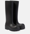 Balenciaga Rubber Bulldozer Under The Knee Boots In Black