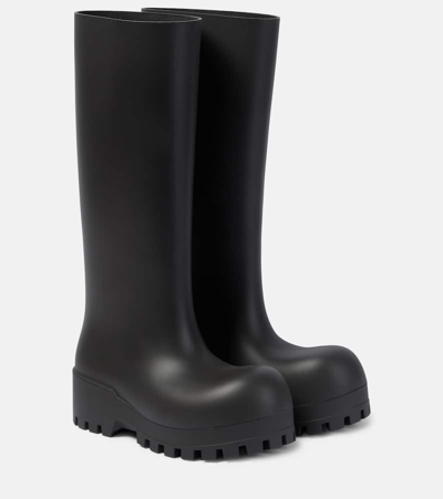 Balenciaga 50mm Bulldozer Rubber Rain Boots In Black