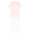 Marc Jacobs Baby Logo Cotton Hoodie And Leggings Set In Multicoloured