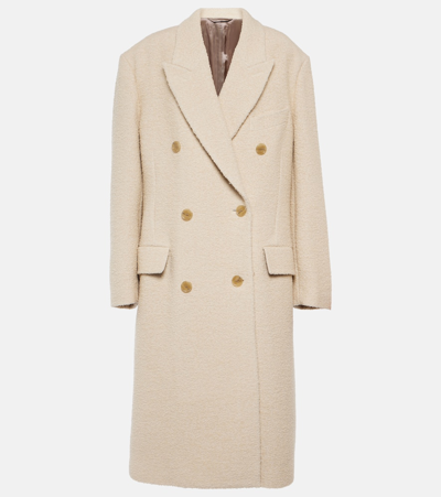 Acne Studios Double-breasted Wool-blend Coat In 베이지