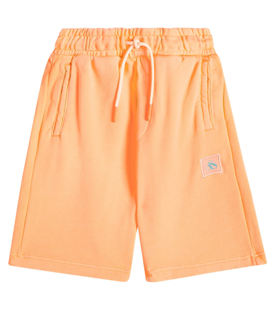 Scotch & Soda Kids' Cotton Jersey Shorts In Neon Coral