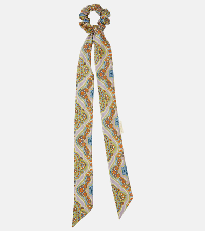 Etro Printed Silk Scrunchie In Multicolour