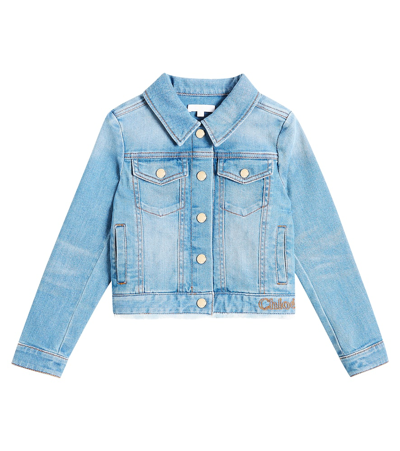 Chloé Kids' Denim Jacket In Blue