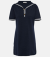 Miu Miu Cotton-blend Minidress In Blue