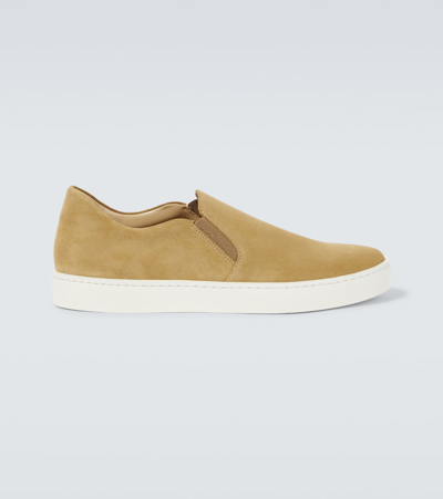 Manolo Blahnik Nadores Suede Sneakers In Green