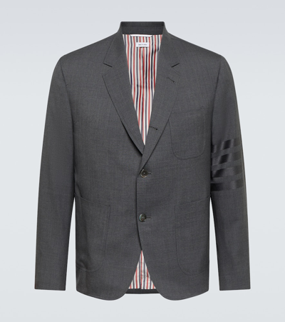 Thom Browne Gray 4-bar Sack Sport Blazer In Dark Grey