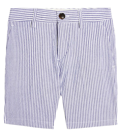 Scotch & Soda Kids' Striped Cotton Shorts In Blue Stripe