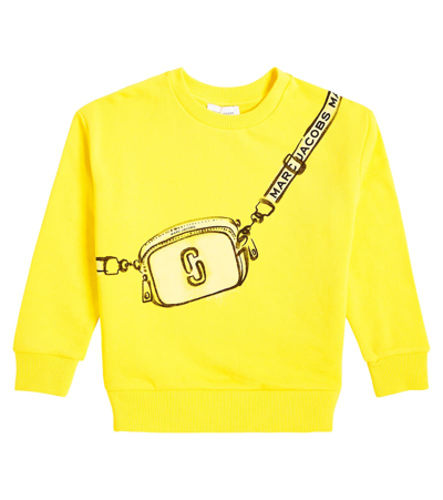 Marc Jacobs Kids' Printed Cotton Jersey Sweatshirt In Gold Yellow