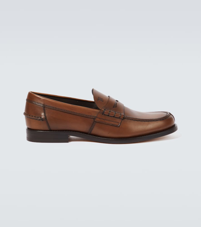 Tod's Leather Loafers In Brown