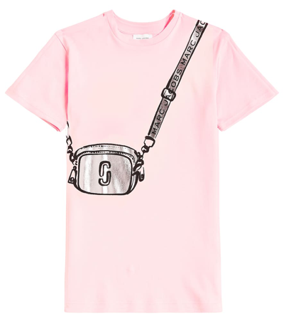 Marc Jacobs Kids' Printed Cotton Jersey T-shirt Dress In Pink  Washed Pink