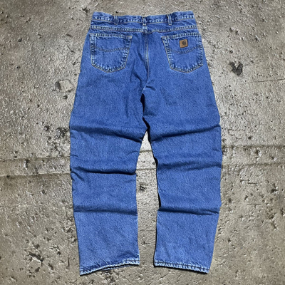 Pre-owned Carhartt X Vintage Crazy Vintage Y2k Carhartt Jeans Workwear Skater Essential In Blue