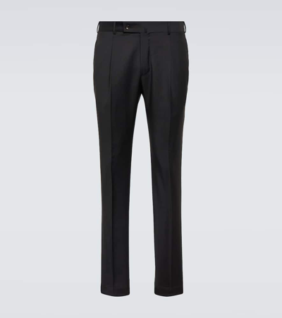 Incotex Virgin Wool Straight Pants In Nero