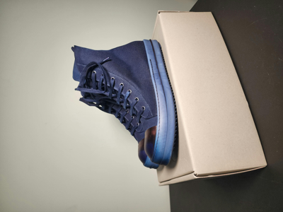 Pre-owned Rick Owens Drkshdw Ramones Dip Dyed Blue Indigo Shoes
