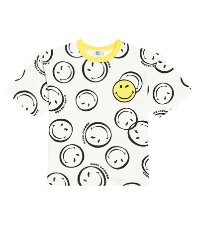 Marc Jacobs Kids' Printed Cotton Jersey T-shirt In Ivory