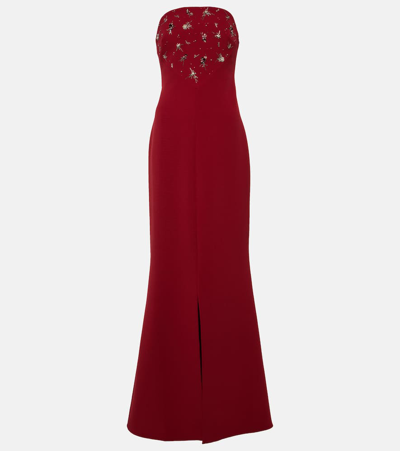 Safiyaa Makkari Embellished Strapless Crêpe Gown In Rhubarb