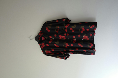 Pre-owned Supreme S/s 2019  Cherry Rayon Shirt In Black