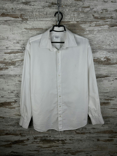 Pre-owned Vintage X Ysl Pour Homme Mens Vintage Yves Saint Laurent Shirts Button Up Luxury Ysl In White
