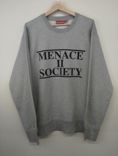 Pre-owned Supreme Menace Ii Society Crewneck Sweatshirt In Grey