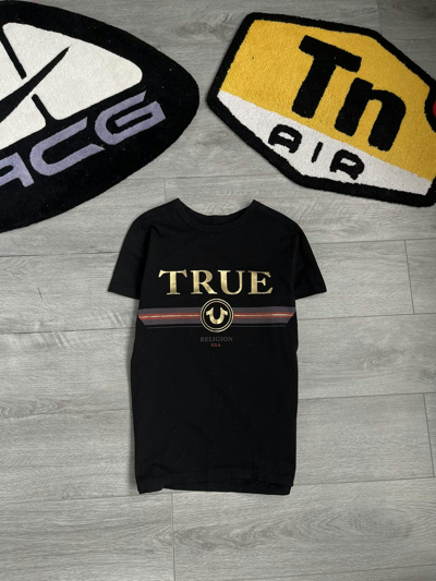 Pre-owned True Religion Mens T Shirt Xs Big Printed Tee Y2k In Black