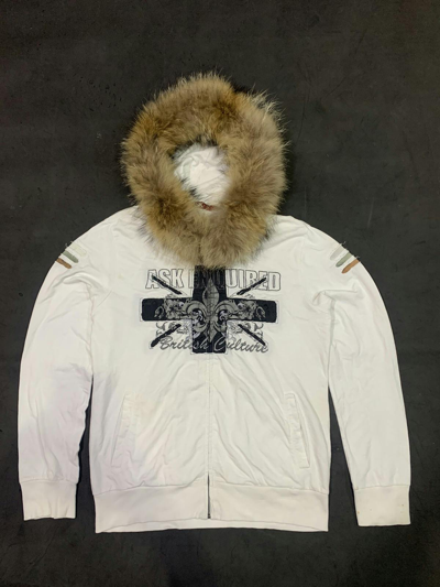 Pre-owned Hysteric Glamour X Le Grande Bleu L G B Ask-japanese Fur Hoodie Embodied Lgb Ifsixwasnine Styled In White