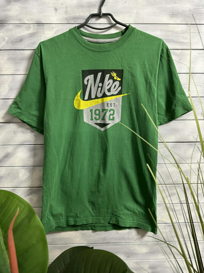 Pre-owned Nike X Vintage T-shirt Nike 1972 Big Logo Swoosh In Green