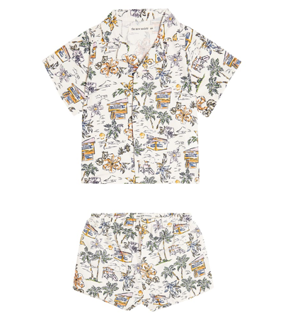 The New Society Baby Belmont Cotton Shirt And Shorts Set In Multicoloured