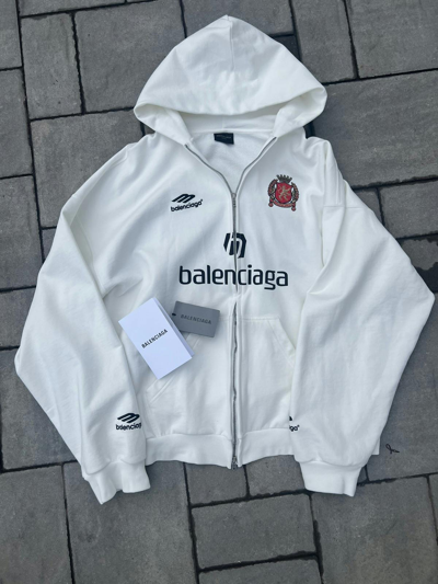 Pre-owned Balenciaga Miami Exclusive Soccer Hoodie In White