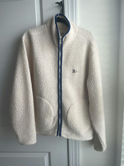 Pre-owned Drake's Boucle Fleece In White