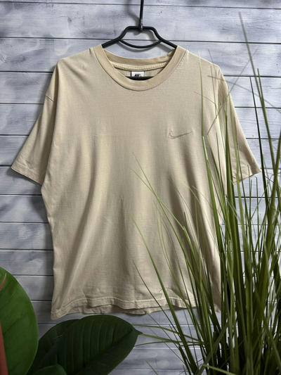 Pre-owned Nike X Vintage T-shirt Nike 90'e Small Swoosh Drill In Beige