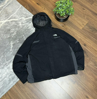 Pre-owned The North Face X Vintage 00s The North Face Vintage 3 In 1 Hyvent Down Nylon Jacket In Black