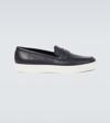 Manolo Blahnik Ellis Leather Loafers In Blue