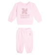 The New Society Baby Ontario Cotton Jersey Tracksuit In Pink