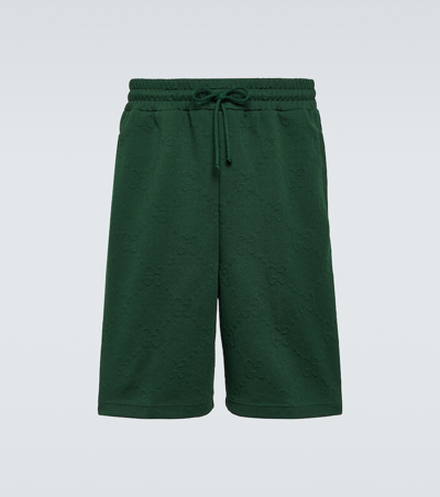 Gucci Gg Jacquard Jersey Shorts In Green