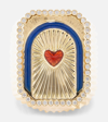 Marie Lichtenberg Heart Mini Scap 18kt Gold Ring With Diamonds In Gold